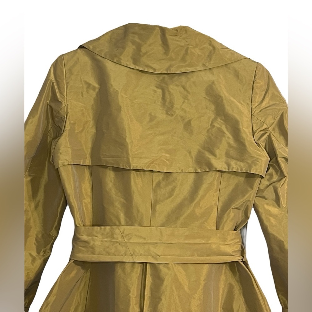 BURBERRY LONDON McKayla Metallic Gold Trench Coat Belted UK 6 / US 4 - Picture 8 of 16